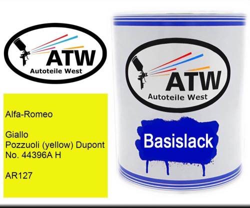 Alfa-Romeo, Giallo Pozzuoli (yellow) Dupont No. 44396A H, AR127: 1L Lackdose, von ATW Autoteile West.